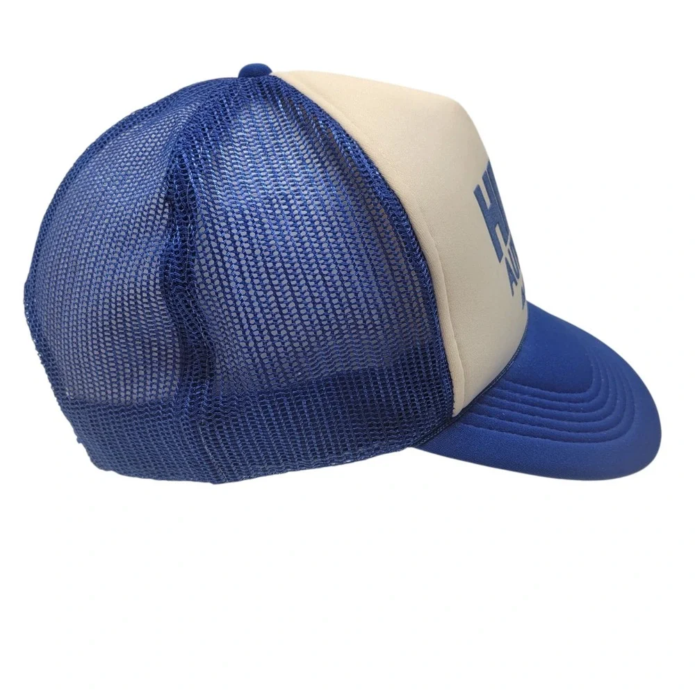 Hires Auto Parts‎ Vintage Snap Back Hat With Mesh In Back Blue And White Men's